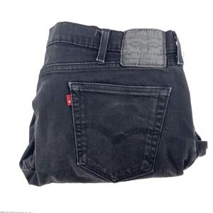 Levi's Strauss & Co 505 Jeans Mens 38x30 Black Denim Faded Straight Selvedge Leg